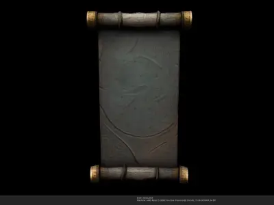 Stylized Historical Scroll - AI Low-poly 3D model