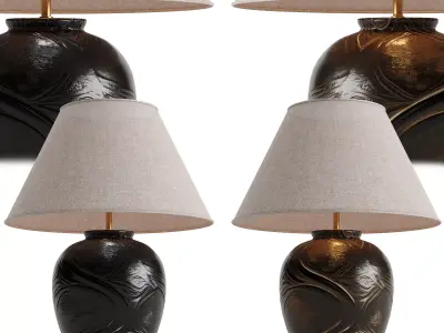 Table lamp Land black Low-poly 3D model