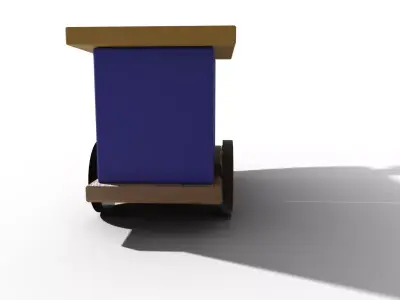 WOODEN TRAIN Free low-poly 3D model