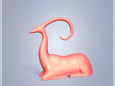 Abstract Deer Figurine -- Ready for 3D Printing Low-poly 3D model