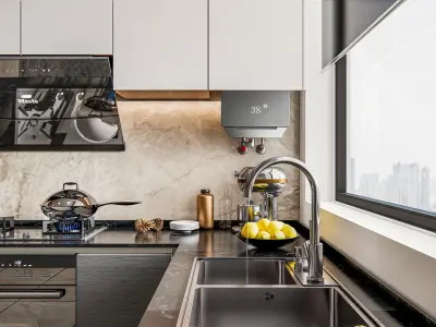 Kitchen Modern interior  0033 3D model