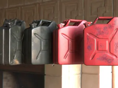 Military Jerrycan game ready Low-poly 3D model