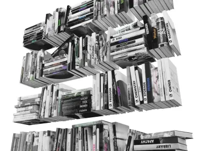 Books 150 pieces 2-3-3 Low-poly 3D model