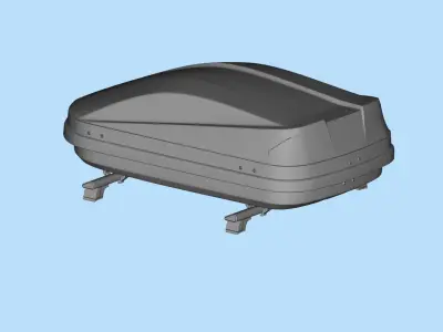 Rooftop Cargo Boxes Car roof rack with cargo box 3D print model