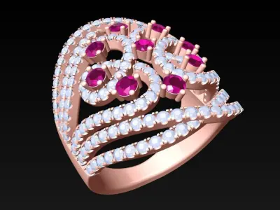 Diamond Ring - Womens Rings - N3404 3D print model