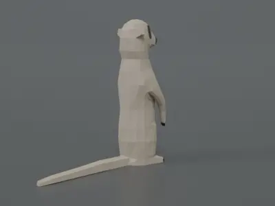 Low Poly Cartoon Meerkat Low-poly 3D model