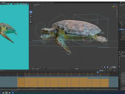 sea turtle Low-poly 3D model