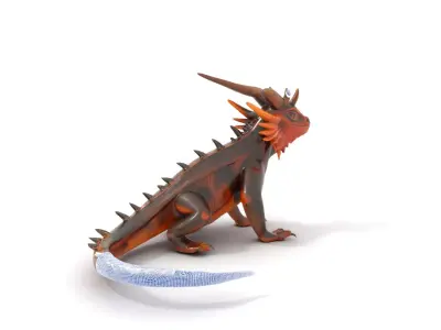 Horned Agama Lizard model pack Low-poly 3D model