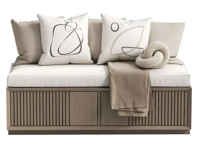 Decorative set of window sill cushions 3D model