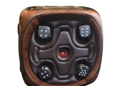 Leather and Metal Dice Low-poly 3D model