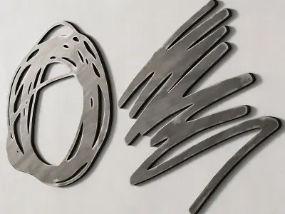 273 decorative wall art 05 wall ink sculptures Bernard Venet P01 3D model