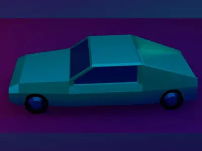 Low Poly Neon Car 3D model