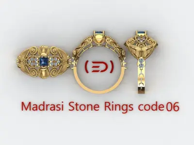 Madrasi And Stone Rings Collection  3D print model