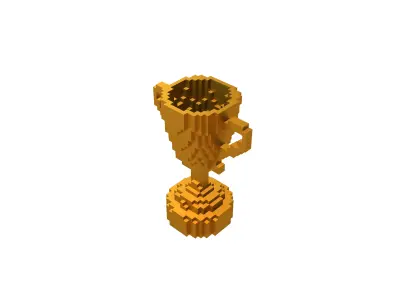 Voxel Trophy v1 006 Low-poly 3D model