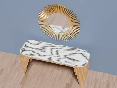 Luxury Marble Console Table High-Quality 3D Model Low-poly 3D model
