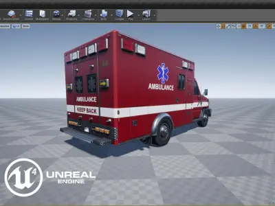 Ambulance  Low-poly 3D model