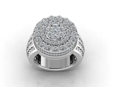 ROUND SHAPE ROUND DIAMOND RING STL 3DM 3D print model