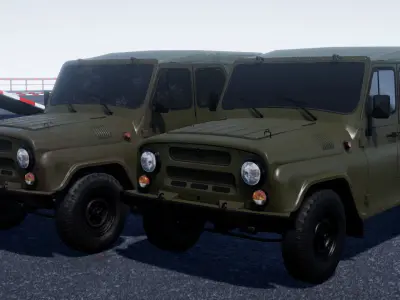 UAZ Hunter military vehicle Low-poly 3D model