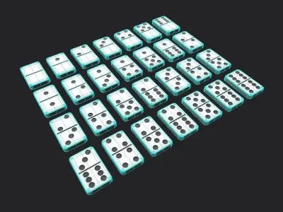 Domino Set M01 Low-poly 3D model