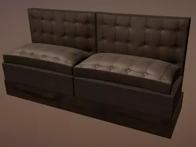 Modular Leather Cafe Diner Booth Couch Seat - 4K PBR Low-poly 3D model