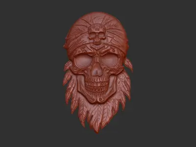 feathur skull decor cnc  3D print model