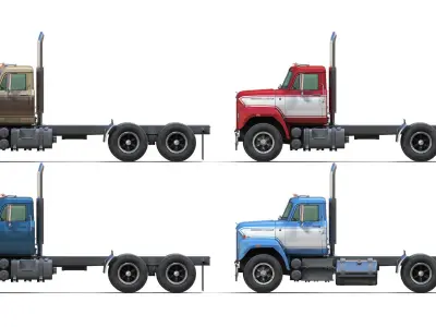 International Fleetstar frame truck Low-poly 3D model