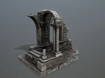 Ruin Gate Low-poly 3D model
