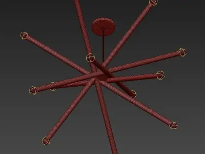 Vortice modern brass starburst chandelier 3D model