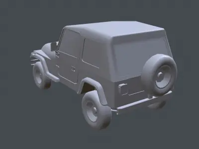Jeep Wrangler YJ Low-poly 3D model