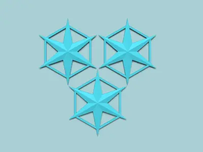 Hexagonal Wall Panel A16 Star - Interior Design Decoration 3D print model