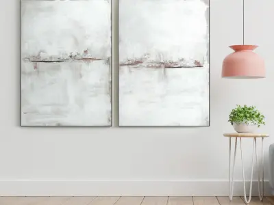 Plaster Two Photo Frame 59 Low-poly 3D model