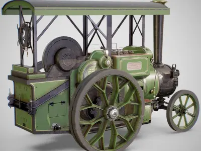 Steam Tractor - Aveling Barford Low-poly 3D model