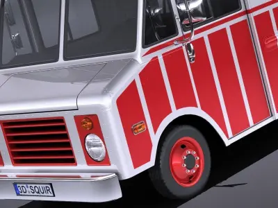 Ice Cream Truck with interior 3D model