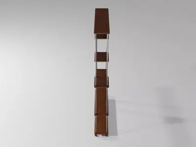 3D book shelf model Low-poly 3D model