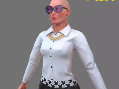 Free Lady Free low-poly 3D model