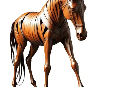 Steampunk Copper Horse model pack Low-poly 3D model