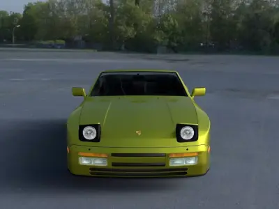 Porsche 944 Cabriolet w interior top down HDRI 3D model