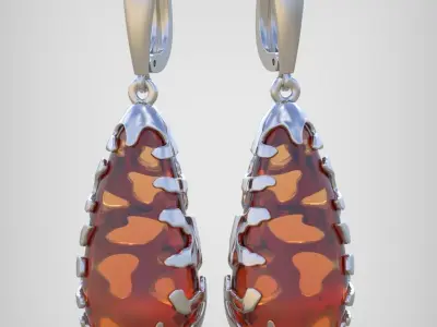 Earring model 0280 3D printable model Free 3D print model
