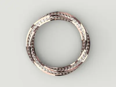 Spiral Pave Diamond Band 3D print model