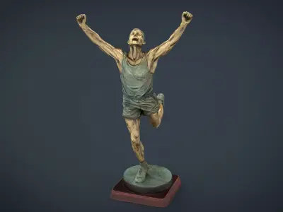 Runner Trophy Low-poly 3D model