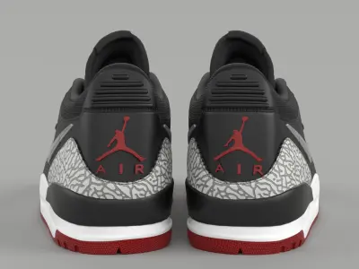 Air Jordan Legacy 312 Low Metallic Silver Low-poly 3D model