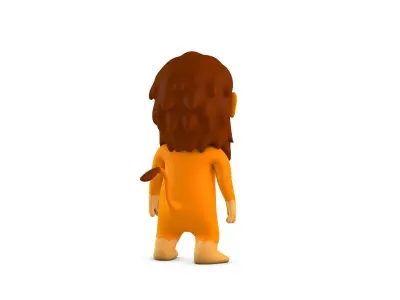 Cartoon Lion Character Low-poly 3D model