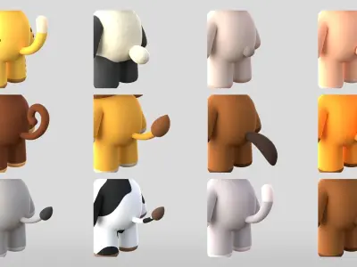 CUTE ANIMALS PACK 3D model
