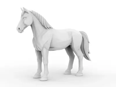 Horse Low-Poly 3D Printable 3D print model