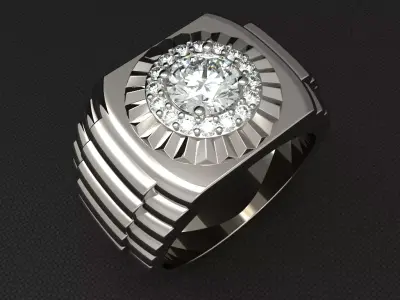 Luxury mens ring 3D print model