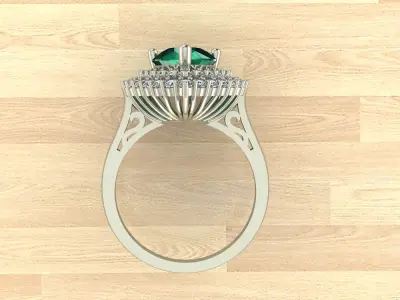 Pear Shape Emerald Ring 3D print model