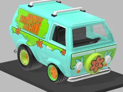 NORMAL AND RACING MYSTERY MACHINE SCALE AUTO FROM SCOOBYDOO  3D print model