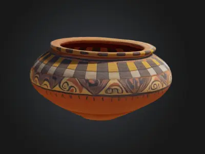 Ancient Terracotta Pot 3D model Bundle pack of 6 Low-poly 3D model