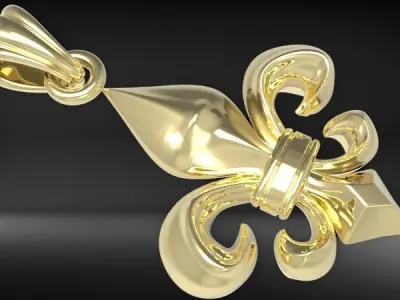 fleur de lis Necklace Pendant Charm Jewelry 3D print model