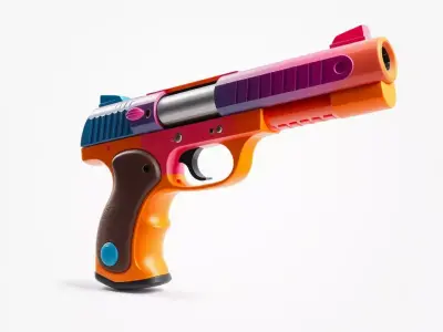 Vibrant Toy Blaster model pack Low-poly 3D model